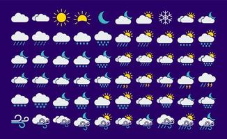 collection de jeu d'icônes de climat météo vecteur