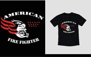 nouveau design de t-shirt pompier américain vecteur