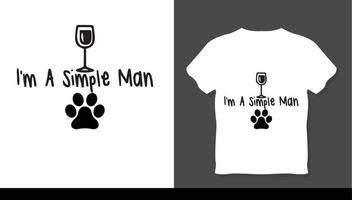 je suis un design de t-shirt chien homme simple vecteur