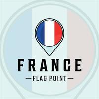 drapeau point france logo vector illustration modèle icône graphisme. cartes emplacement pays signe ou symbole