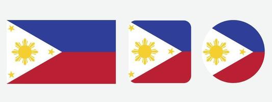 icône du drapeau philippin. jeu d'icônes Web. collection d'icônes à plat. illustration vectorielle simple. vecteur