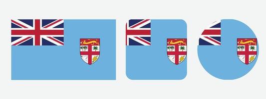 icône du drapeau des Fidji. jeu d'icônes Web. collection d'icônes à plat. illustration vectorielle simple. vecteur
