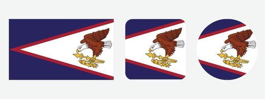 icône du drapeau des samoa américaines. jeu d'icônes Web. collection d'icônes à plat. illustration vectorielle simple. vecteur