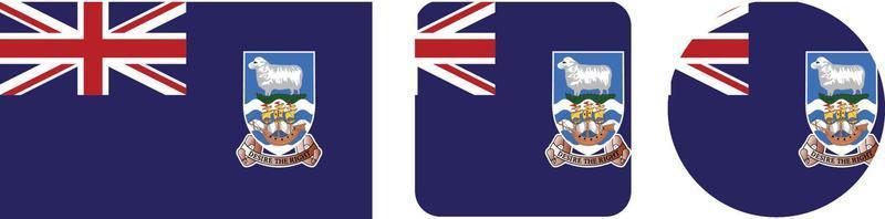icône de drapeau des îles malouines. jeu d'icônes Web. collection d'icônes à plat. illustration vectorielle simple. vecteur
