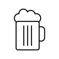 icône de bière dans un style branché plat isolé sur fond gris. symbole de verre à bière pour la conception, le logo, l'application, l'interface utilisateur de votre site Web. conception de vecteur. vecteur