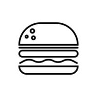 vecteur d'icône de hamburger. hamburger, conception de cheeseburger