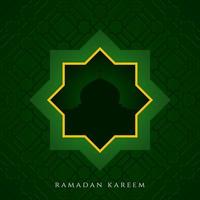 bannière verte de ramadan kareem. fond carré islamique élégant vecteur