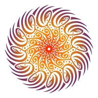 art du mandala, conception de fleur, art tribal, couleur du soleil et du feu vecteur