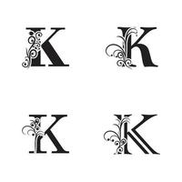 Éléments de modèle de conception d'icône de logo lettre k vecteur