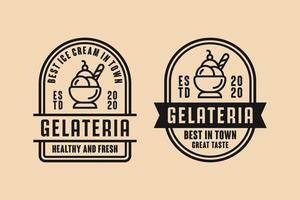 collection de logos premium gelateria ice cream vecteur
