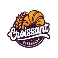 logo de conception de vecteur de boulangerie croissant