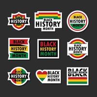 collection d'autocollants de sensibilisation au mois de l'histoire des noirs vecteur