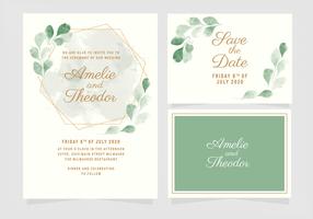 Invitation de mariage d&#39;eucalyptus de vecteur