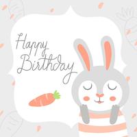 Joyeux anniversaire lapin animal vecteur