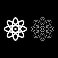 atome moléculaire signe icône blanc couleur illustration vectorielle ensemble d'images de style plat vecteur