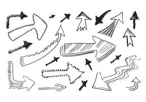 flèches vectorielles dessinées à la main sur fond blanc. vecteur eps