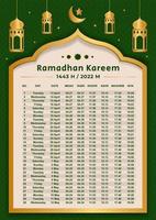 calendrier ramadan 2022 vecteur