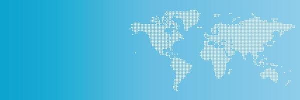 carte du monde sur la bannière de fond de ciel bleu vecteur
