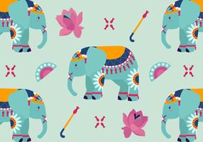 Illustration vectorielle motif mignon éléphant peint vecteur