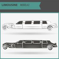 Illustration de deux limousine vip isolé sur fond blanc vecteur
