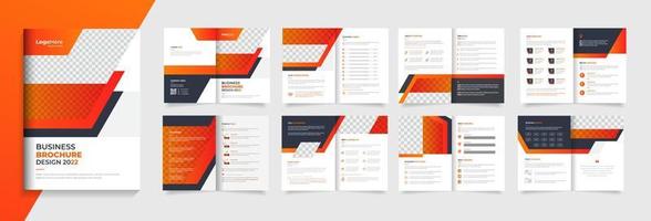 mise en page de modèle de brochure d'entreprise moderne, formes orange abstraites vectorielles vecteur