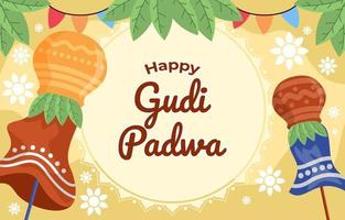 fond de festival joyeux gudi padwa vecteur