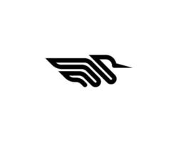 concept de conception de logo de cygne ou d'oiseau au contour audacieux. illustration vectorielle