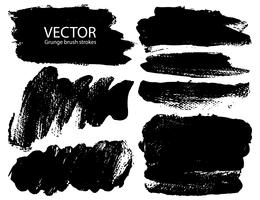 Série de coups de pinceau, coups de pinceau grunge d&#39;encre noire. Illustration vectorielle vecteur