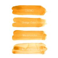 Aquarelle de coup de pinceau orange sur fond blanc. Illustration vectorielle vecteur