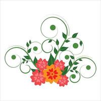 fond blanc abstrait avec motif floral créatif, vecteur