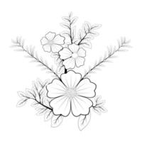 bouquet de fleurs de jardin de dahlia de vecteur illustration de livre de coloriage