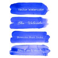 Aquarelle de pinceau bleu sur fond blanc. Illustration vectorielle vecteur