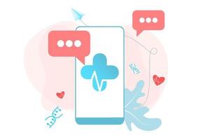 page d'accueil des services médicaux en ligne, aide en ligne, support de consultation médicale en ligne sur smartphone. médecin, médecin, thérapeute pour les icônes du web médical, ui, application mobile, affiches, bannières. vecteur