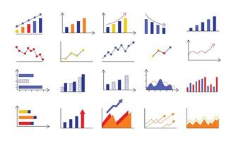 ensemble de divers diagrammes pour un élément de conception infographique vecteur