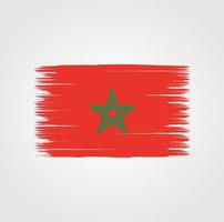 drapeau du maroc avec style pinceau vecteur