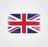 drapeau du royaume-uni avec style pinceau vecteur