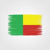 drapeau du bénin avec style pinceau vecteur