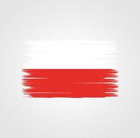 drapeau de la pologne avec style pinceau vecteur