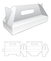 modèle de découpe de boîte à poignée courte en carton vecteur
