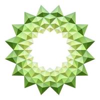 la géométrie utilise des triangles, des polygones, les arranger ensemble est un motif de fleur abstrait vert, sur fond blanc. vecteur