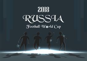 Udonthani, Thaïlande - 17 avril 2018: fond de coupe du monde FIFA en 2018, Russie. Création de personnage avec sportif. vecteur