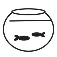 vecteur d'aquarium avec poisson pour site web, icône, symbole, présentation