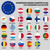 collection de jeux de drapeaux de pays de l'union européenne. vecteur plat arrondi.
