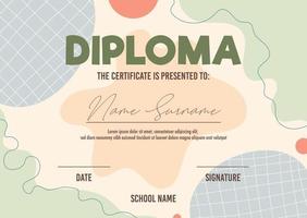 modèle de concept de certificat de diplôme vecteur