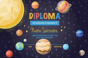 modèle de certificat de diplôme vecteur