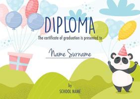 modèle de concept de certificat de diplôme vecteur