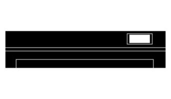 silhouette noire du climatiseur sur fond blanc. vecteur