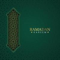 ramadan kareem, fond de luxe vert arabe islamique avec motif géométrique vecteur