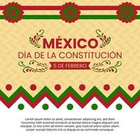 mexique dia de la constitution ou mexique fond de jour de la constitution avec des motifs mexicains vecteur