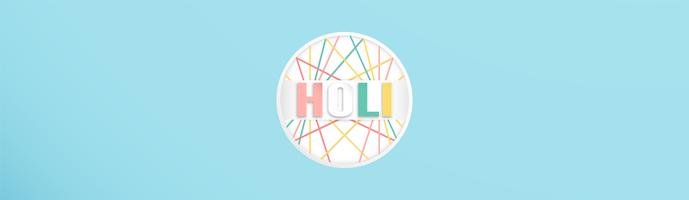 Happy Holi, Festival des Couleurs. Modèle d&#39;élément de modèle pour le modèle, bannière, affiche, carte de voeux. Illustration vectorielle en papier découpé, artisanat, type origami avec un style plat laïc. vecteur